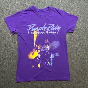 The Prince Estate Retro Women Small Purple Rain Graphic Tee Shirt Purple 3958